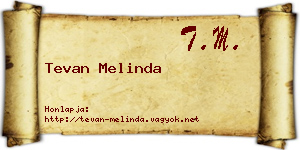 Tevan Melinda névjegykártya